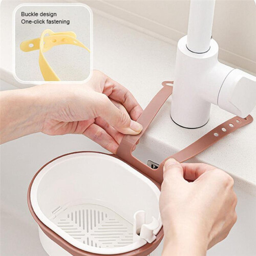 Sink Hanging Strainer Basket Openable Bottom Cover Detachable, Multifunctional Drain Garbage Filter Kitchen Bas Green 2