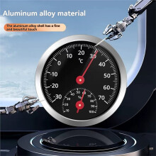 Car Thermometer Hygrometer Battery-Free Mechanical Temperature Humidity Meter for Car Indoor Measurement