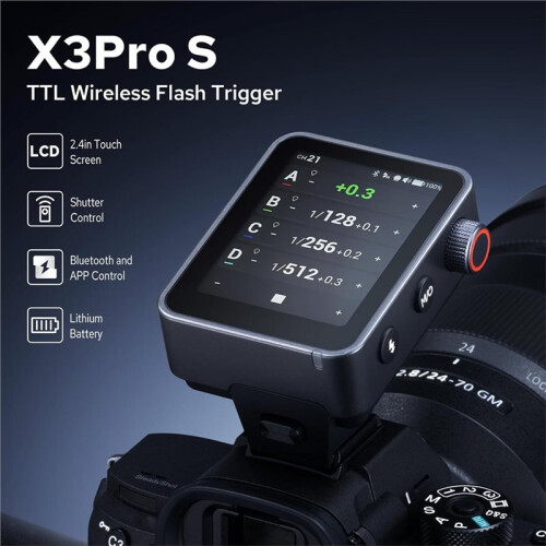 X3 Pro S X3Pro-S Flitsontspanner voor , 2,4" Touchscreen, Draadloze Flitsontspanner met Touchscreen 1