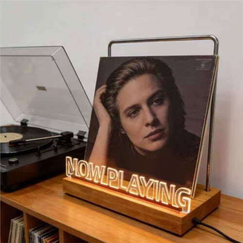 Now Playing Vinyl Record Holder  Vinyl Record Display Desktop Turntable Decor Rack for LP Storage Display 2