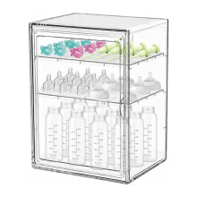 Baby Bottle Organizer,Adjustable Height Bottle Storage Organizer Baby for Bottles, Pacifiers, Pump Parts