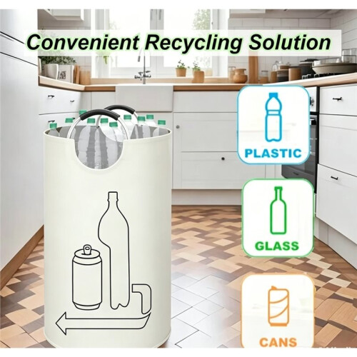 90L Waste Water Bottle Storage Basket Foldable Large Capacity Laundry Basket Multi-Functional Recycling Empty Bottle Bag 2