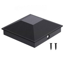 8PCS 5 Inch Fence Post Caps with 16 Screws and Easy Installation Sturdy Waterproof Deck Post Caps Protect Wood Post