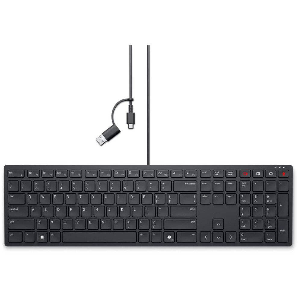 Dell Pro Wired Collaboration Keyboard - Kb525c - Us International (Qwerty)