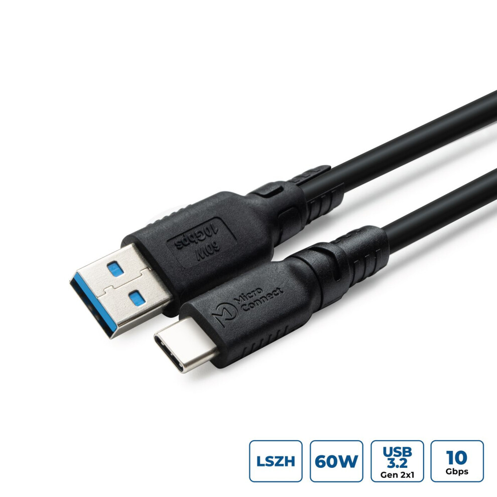 Microconnect Colorflex Usb-C To Usb-A Cable 60W 10Gbps Halogenfree (Lszh) Usb 3.2 Gen 2 3M 5715063803929