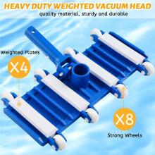 Pool Vacuum with Wheels,Flexible Swimming Pool Vacuum , Pool Cleaner Vac , for Inground & Above Ground Pool