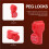 Peg Hook Lock Stop Lock 100 Pieces Plastic Red Stop Lock Anti-Theft Lock Retail Pin Hook Safety Display Hook Lock 9