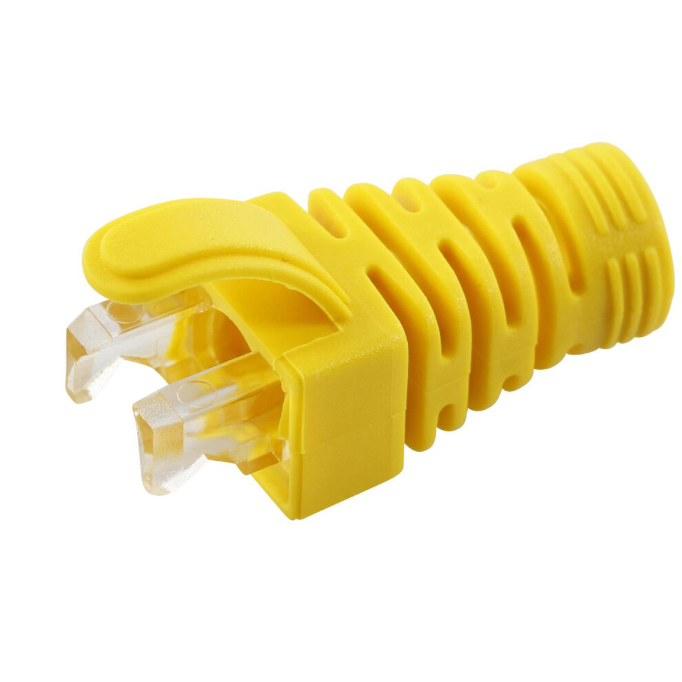 Microconnect Strain Relief Boot Cat5e Cat6 Cat6a Cables Upto 6.5Mm 100Pcs Yellow 5715063521229