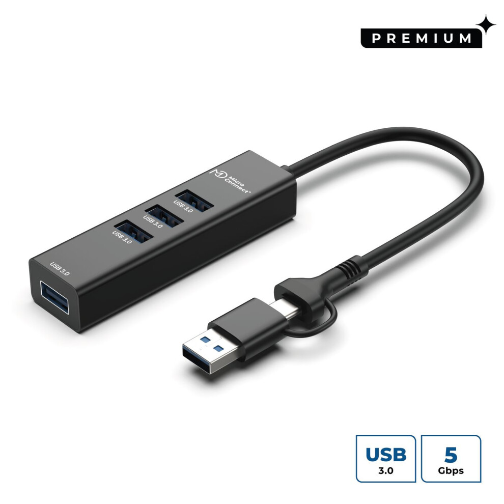 Microconnect Premium Usb 3.0 Hub 4-Port With Usb-C & A Connectors 5Gbps 015M 5715063227435