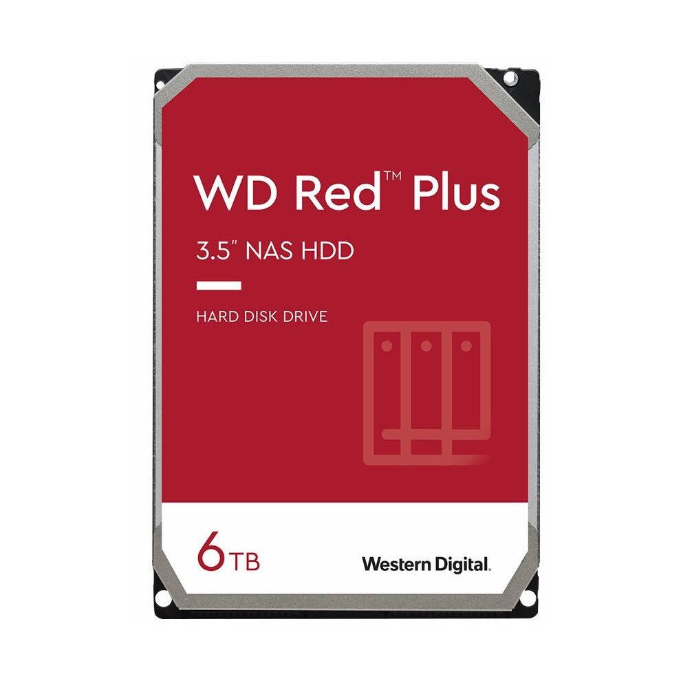 Western Digital Wd Red Plus Nas Hard Drive Wd60efrx - Hard Drive 6 Tb Internal 3.5" Sata 6Gb/S Buffer: 64 Mb For My Cloud Ex2; Ex4; Pr2100; Pr4100