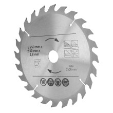250X24TX30 Hartmetall-Kreissägeblatt 5500 U/min