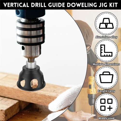 90 Degree Angle Drill Hole Guide Straight Hole Drilling Positioner Drill Bit Jig Self Centering Doweling Jig 1