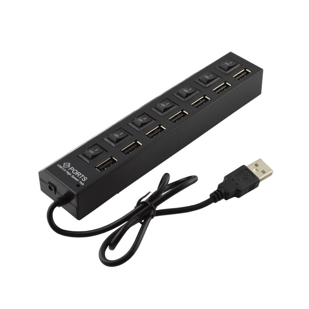 Coreparts Usb To 7 Ports Usb2.0 Hub Black 5704174110712