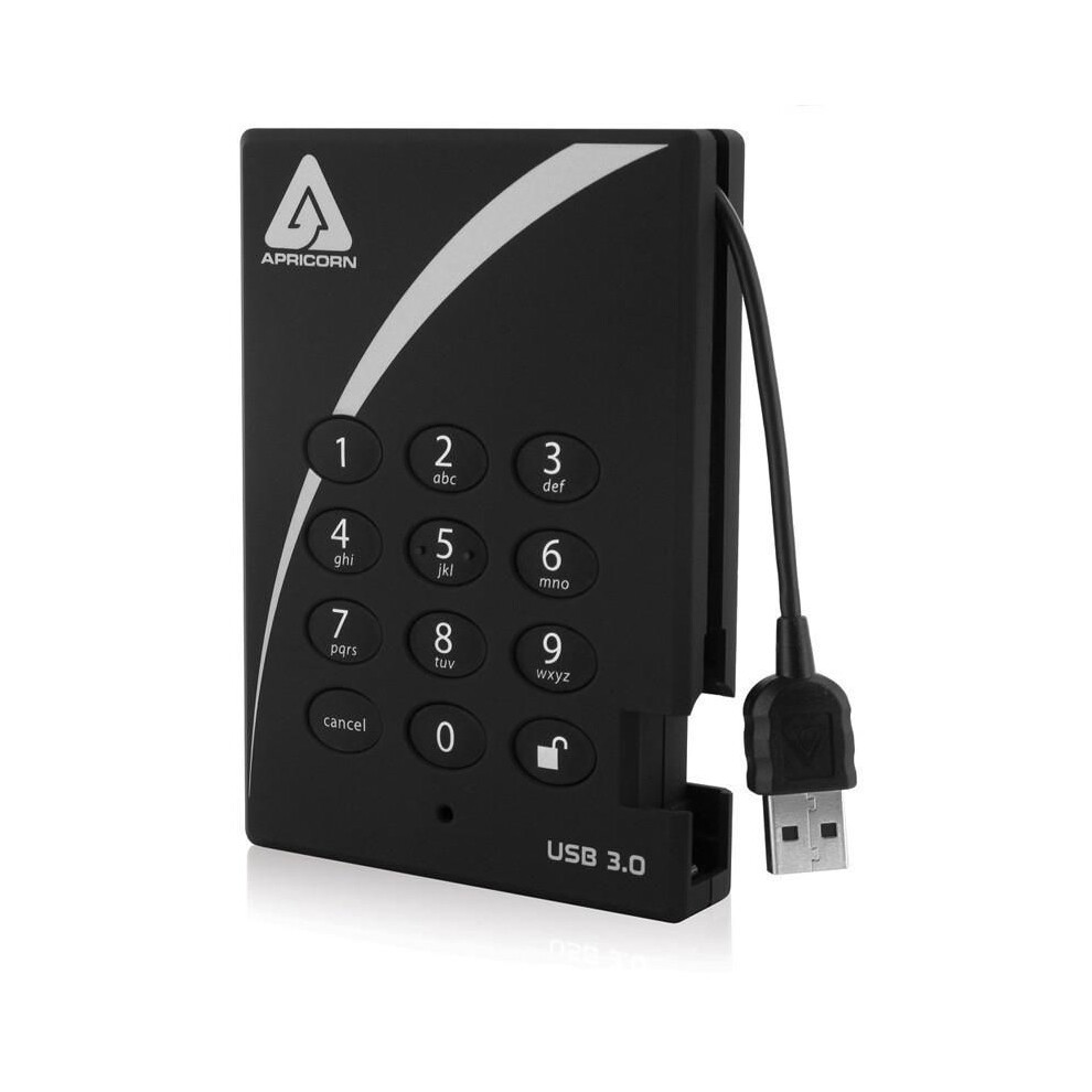 Apricorn Aegis Padlock Usb 3.0 1000Gb 256-Bit Aes Encryption 5 Gbps 8Mb 12 Ms 5400 Rpm 708326913195