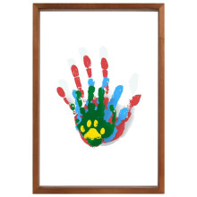 Clear Family Handprint Kit - Gifts for New Parents Create Lasting DIY Crafts Keepsake Wooden Frame Includes Paint Color
