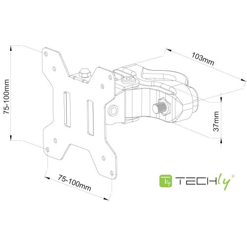 Muurbeugel - Techly - ICALCD100BK - Zwart - 10 kg - 13 tot 30 inch 2