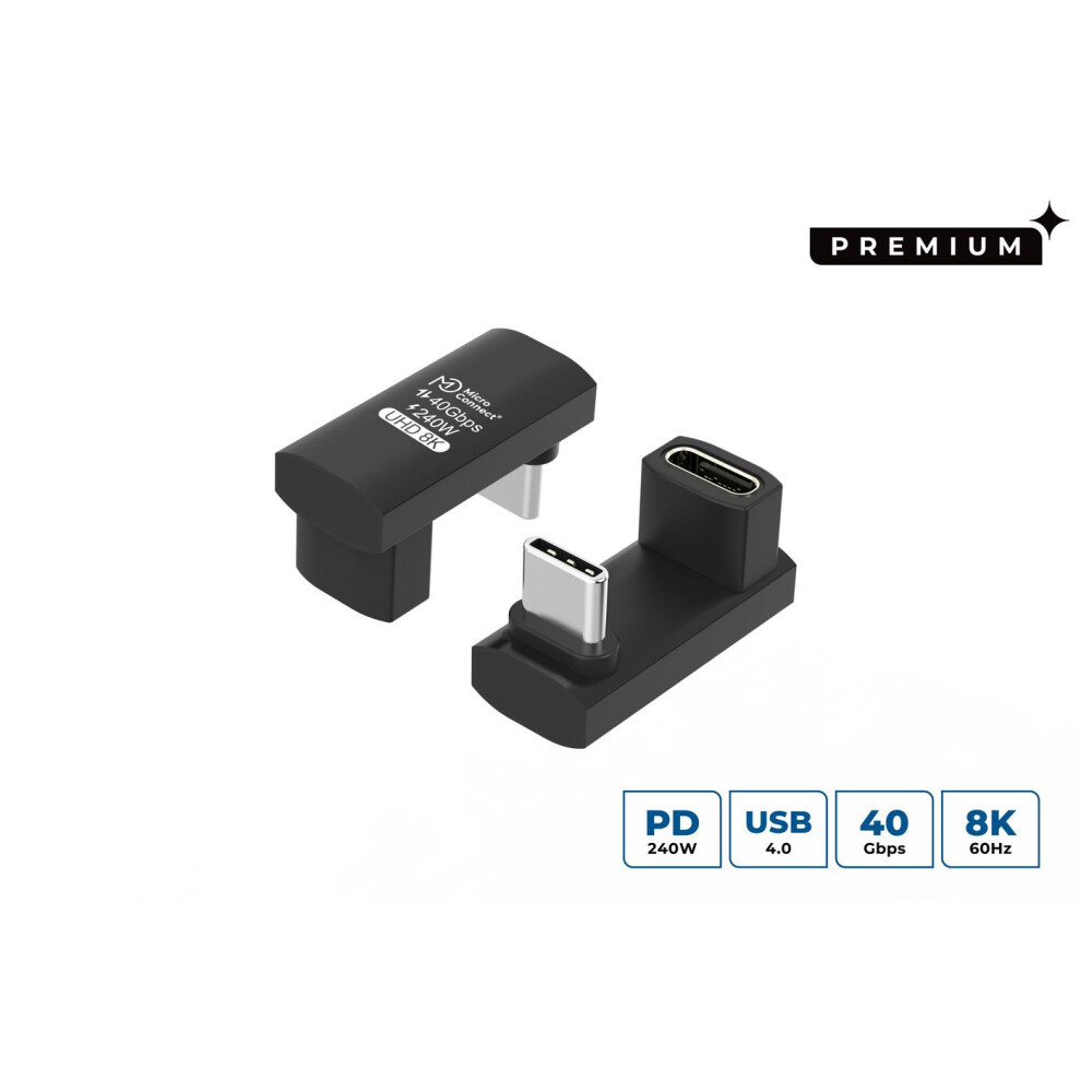 Microconnect Premium Usb4 3X2 Usb-C Twice-Angled Long Adapter 240W 40Gbps 5715328135741