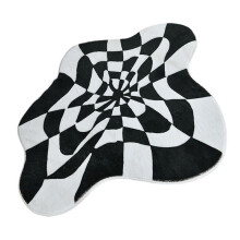 Flower Bath Mats Soft Plush Checkerboard Grids Soft Floral Bathroom Carpet Bedside Carpet Decor Anti Slip Floor Mat E