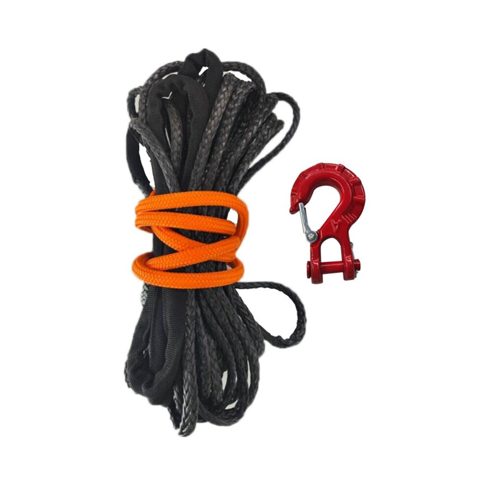 Synthetic Winch Rope Kit, Winch Hook, Safety Pull Strap, Outdoor Traction Rescue Red 6033588809318