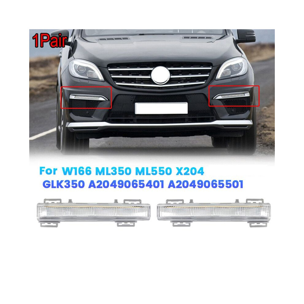 1Pair Front Led Daytime Running Drl Fog Lamp For W166 Ml350 Ml550 X204 Glk350 A2049065401 A2049065501 Light 4713941676598