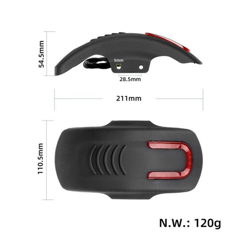 Rear  for  A1 Electric Scooter Rear Mudguard with Taillight Replacement Accessories 2