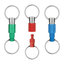 3 Pièces Porte-Clés Détachable à Dégagement Rapide, Porte-Clés à Double Anneaux Détachables, Porte-Clés Séparé à Ressort Fendu