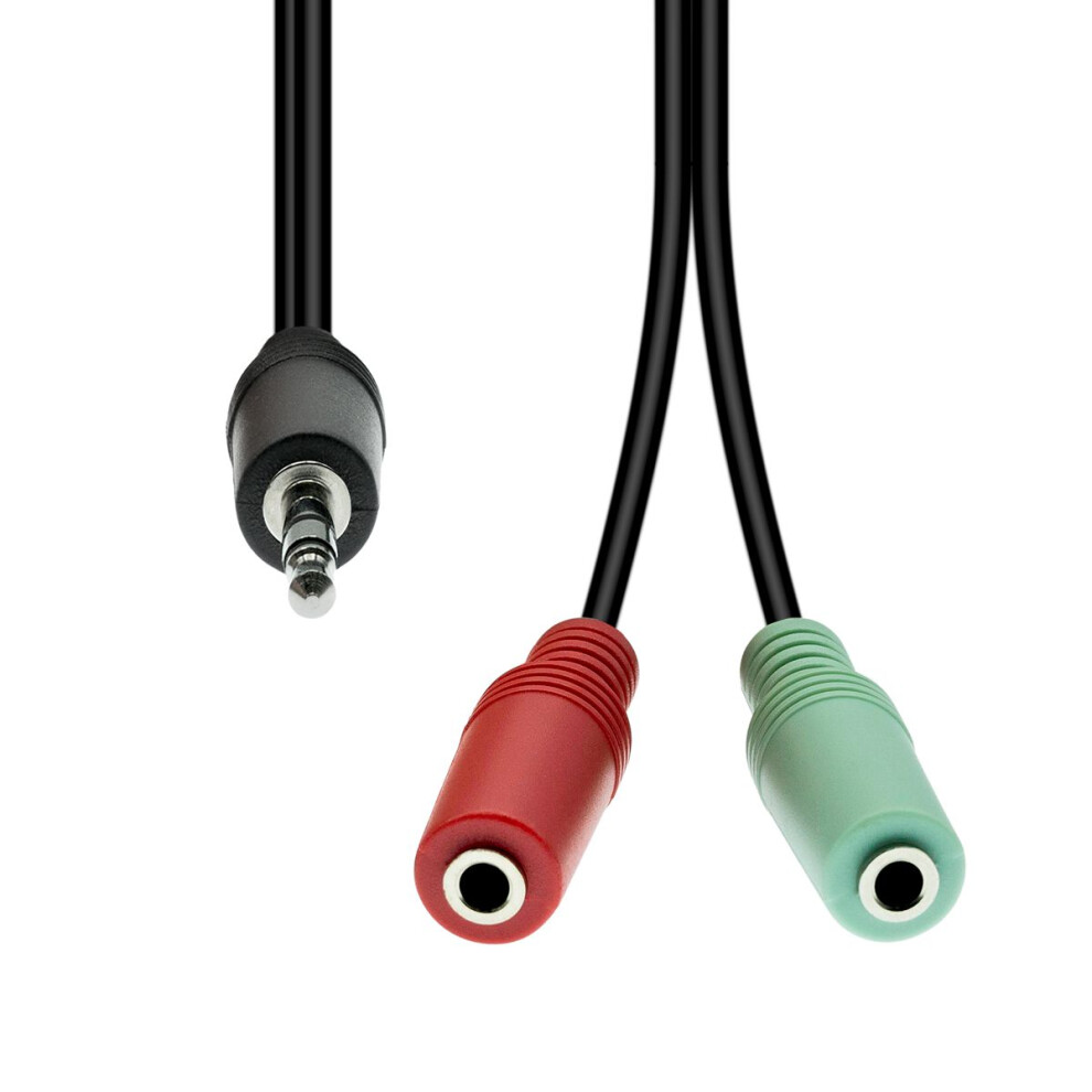 Proxtend Mini-Jack 4-Pin To 2X 3-Pin Cable M-F 30Cm Black 5714590026702