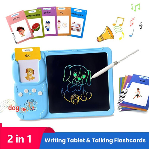 2 In 1 Flashcard Parlanti e Tavoletta LCD per L'Apprendimento 'Inglese 1