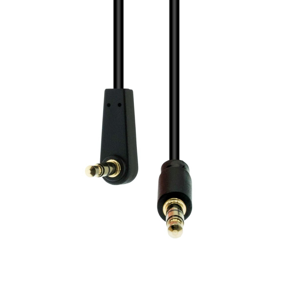 Proxtend Mini-Jack 3-Pin Angled Slim Cable M-M 1M Black 5714590026689