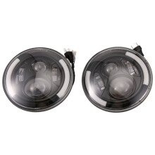 7 Inch LED Headlight Round 200W Halo Angle Eyes DRL Running Lamp for JK LJ TJ CJ 1997-2018 2PCS
