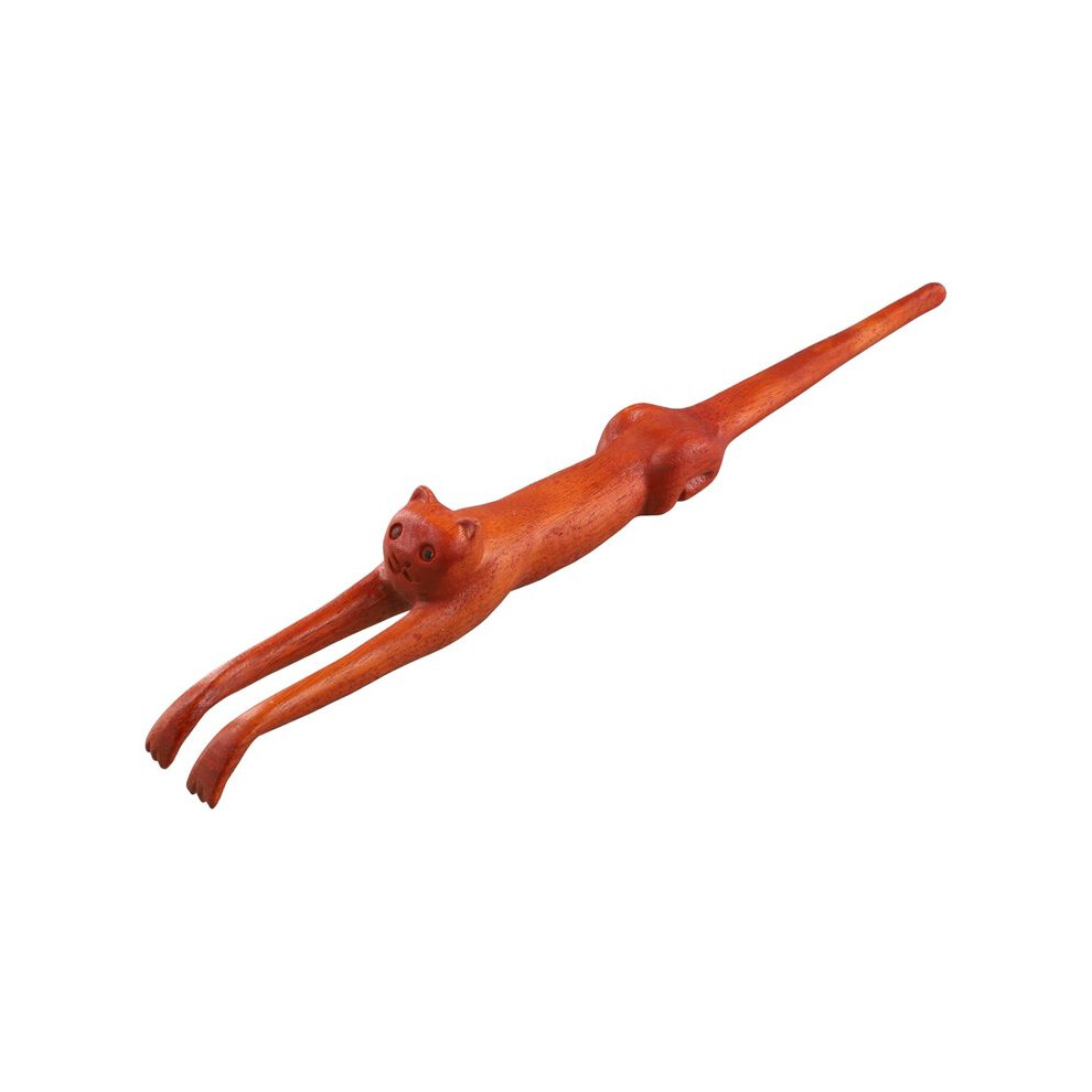 Tlily Cat Shaped Back Scratcher Wooden Back Anti-Itch Stick Long Handle Massager Animal Cat Statue Back Scratcher Relieve