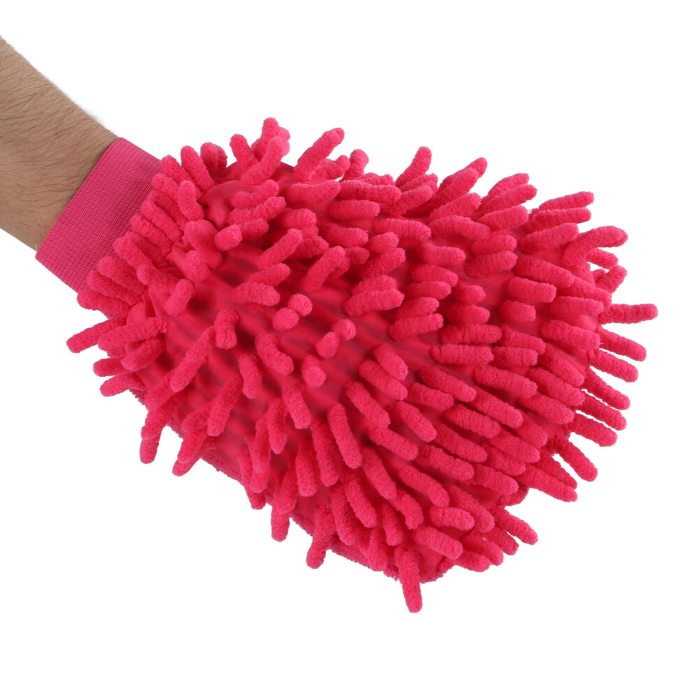 Double Sided Chenille Car Wash Mitt Pink 7293282765276