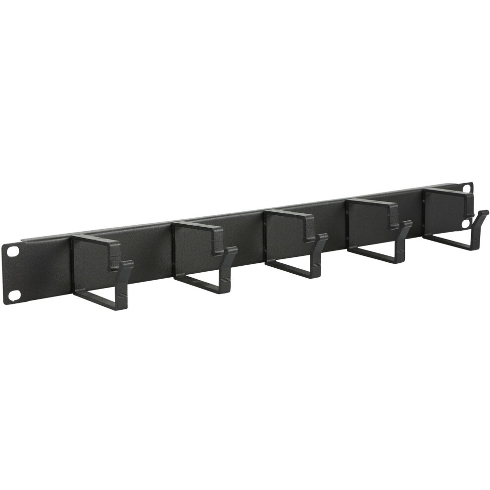 Lanview By Logon 1U 19" Cable Organizer Panel 5 Hook Black 5420016844934