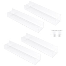 Wall Mounted Spice Rack Organizer,Clear Acrylic Spice Shelf Storage Holder for Wall Kitchen Pantry Cabinet Door 4 Pack
