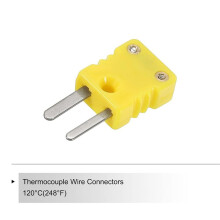 2X Złącze Termopary Typu K Adapter Wtyku Męskiego Wysoka Temperatura 120 (248 ) do Sond z Czujnikiem Termopary