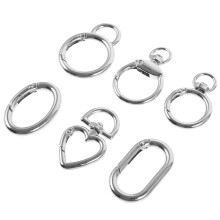 6Stk Zinklegierung Federklammer Taschenclip Schlüsselring Robust