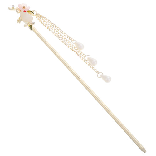 Chinesischer Haarstab Hase Mit Tasseln Silber Hanfu Haarclip