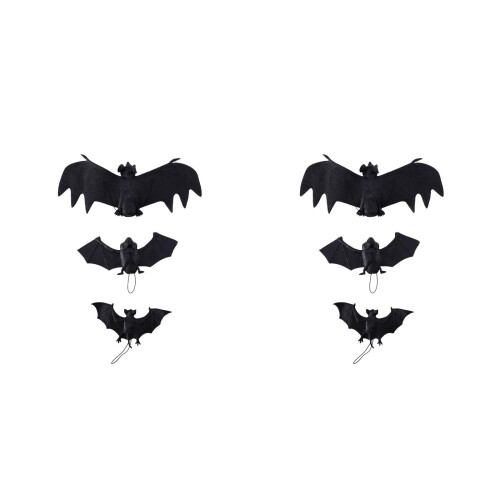 6Stk Halloween Fledermaus Kunststoff Hängend