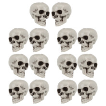 108Stk Mini Totenköpfe Deko Kunststoff Grau Halloween Party Requisiten