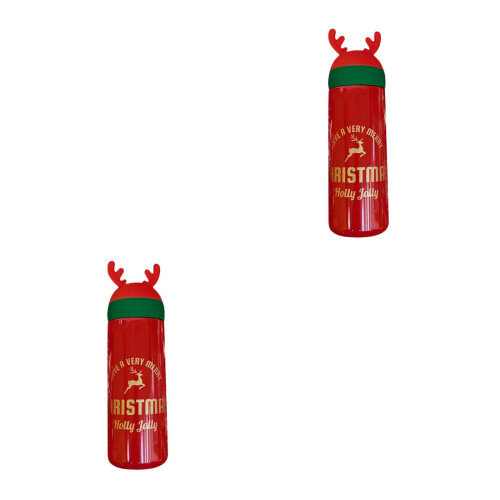 2Stk Vakuumbecher Rot Weihnachts Isolierflasche Thermobecher