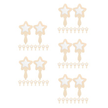 60Stk Tragbarer Holz Handspiegel Beige Babyfreundlich DIY Kinderkunst