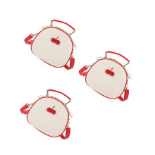 3Stk PU Crossbody Bag Teen Cute, Beige Rot Mit Stabilem Trageriemen