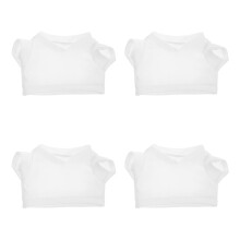 4Stk Weiße T-Shirts Aus Stoff Für Stofftiere DIY Kleidung Set