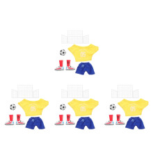 4Sets Interaktives Tischfußballspiel Aus Stoff Und PU, Gelb, Partyspaß