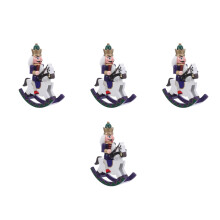 4Stk Blaue Nussknacker Holzfigur Für Weihnachtsbaum &