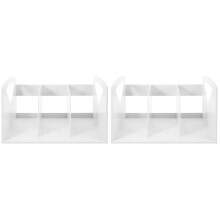 2Stk Weißer Desktop Organizer Regal Stabile Ablage Für Büro Dokumente