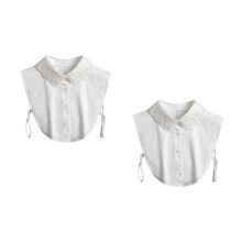 2Stk Weiße Baumwoll Fake Damen Abnehmbar Für Blusen Pullover