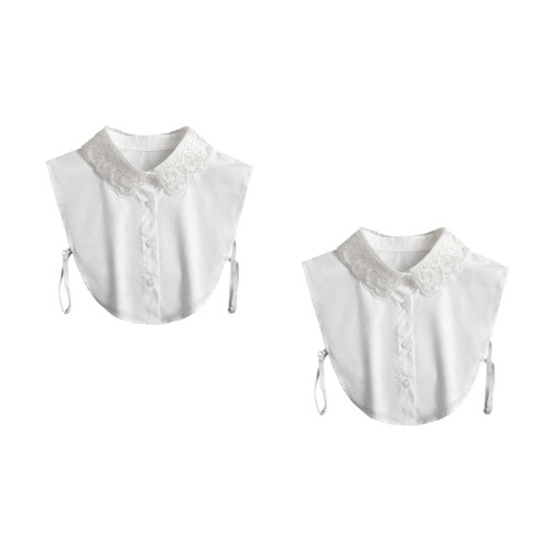 2Stk Weiße Baumwoll Fake Damen Abnehmbar Für Blusen Pullover