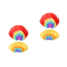 4Stk Cockscomb Kopfschmuck Perücke Bunt Aus Pet Für Halloween Cosplay