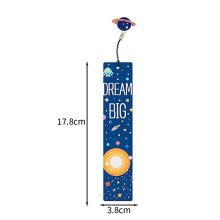 30PCS Space Ship Theme Bookmarks with Metal Charms Planet Inspirational Quotes Cards for Kids Boys Girls